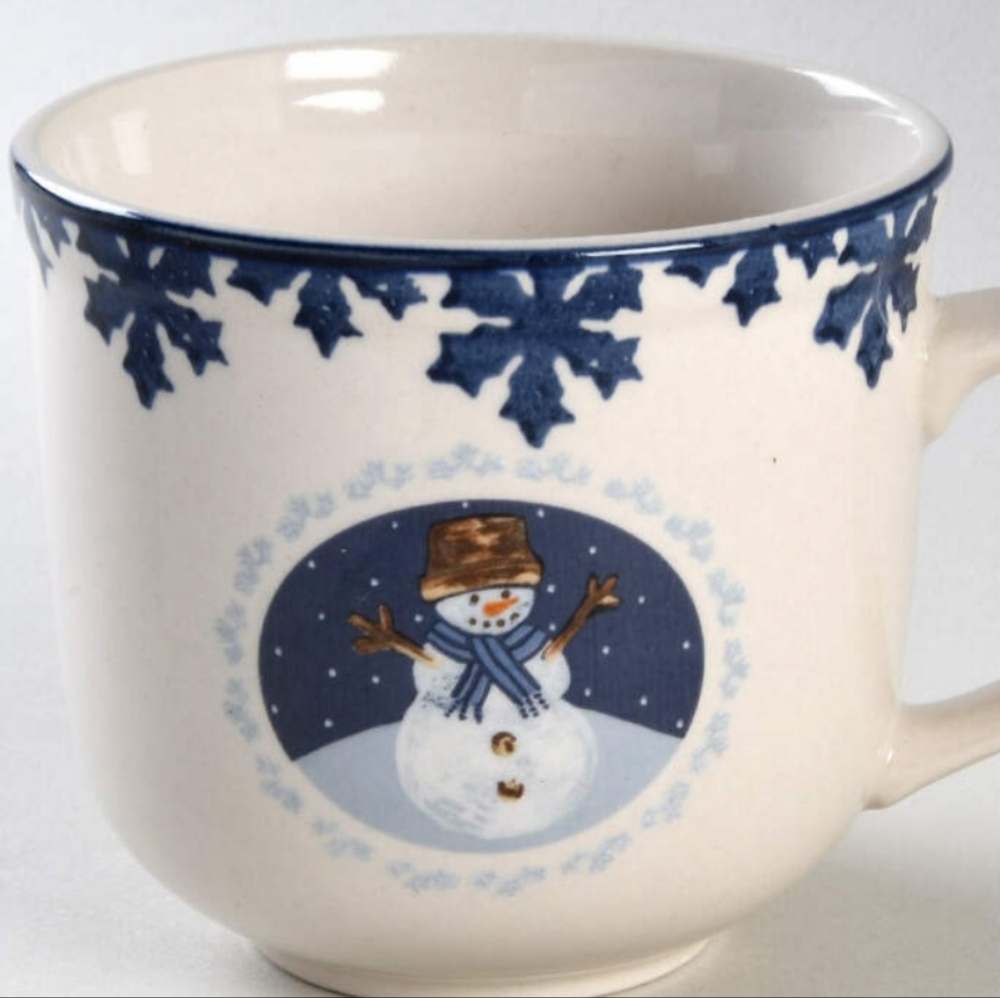 Cameo Snowman holiday Folk Craft Vintage  Discontinued coffee mug